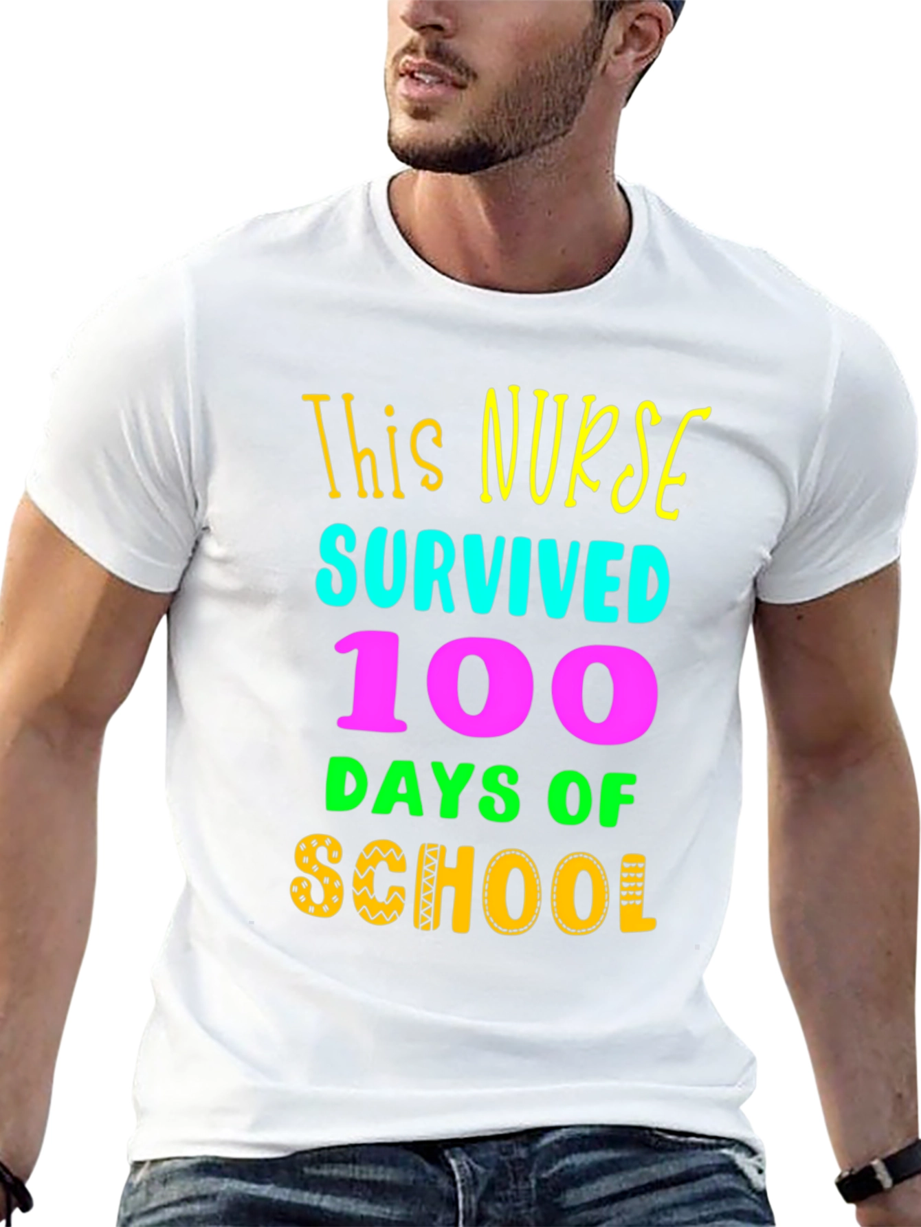 Nurse Survived 100 Days of School T-Shirt
