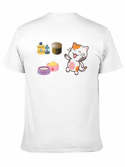 Cute Cartoon Cat Lover Black T-Shirt