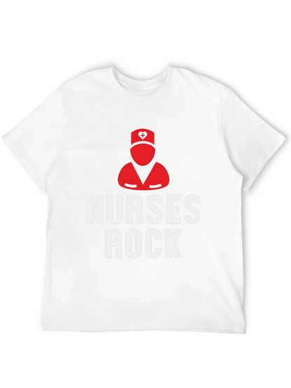 Nurses Rock Graphic T-Shirt - Black