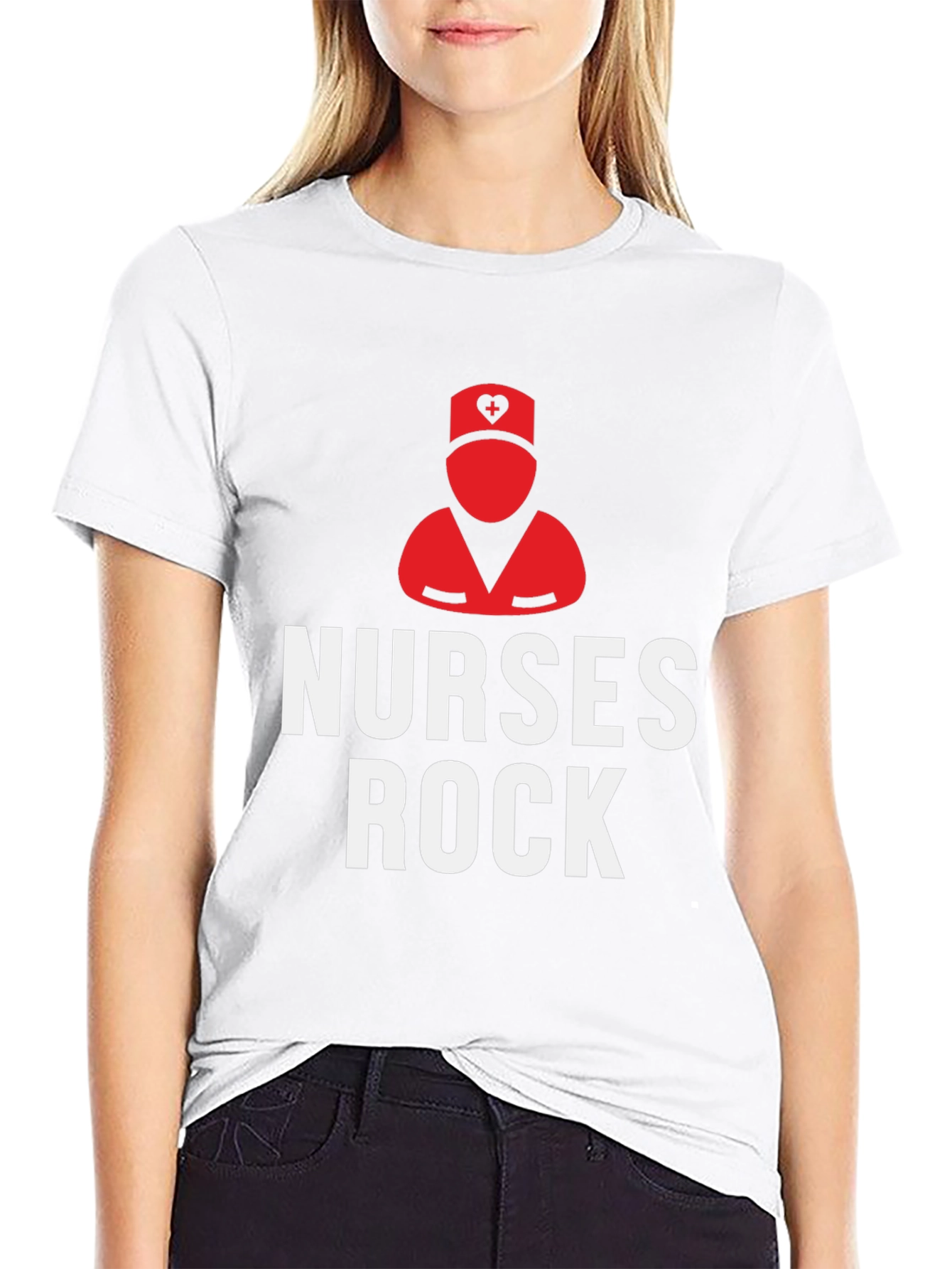 Nurses Rock Graphic T-Shirt - Black