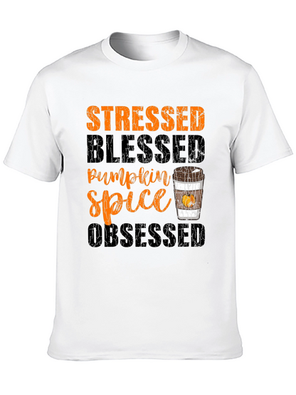 Stressed Blessed Pumpkin Spice Obsessed T-Shirt