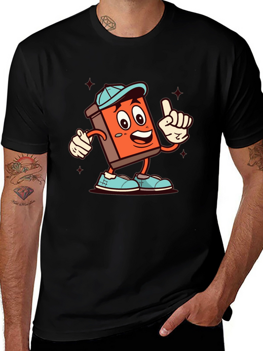 Cartoon Book Character Black T-Shirt