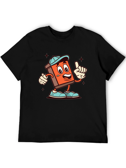 Cartoon Book Character Black T-Shirt
