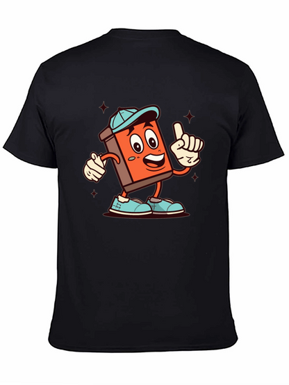 Cartoon Book Character Black T-Shirt