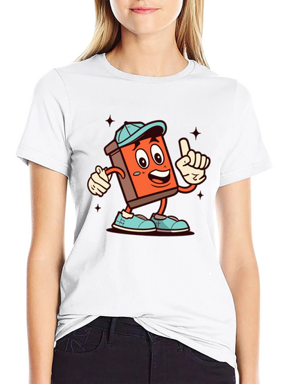 Cartoon Book Character Black T-Shirt