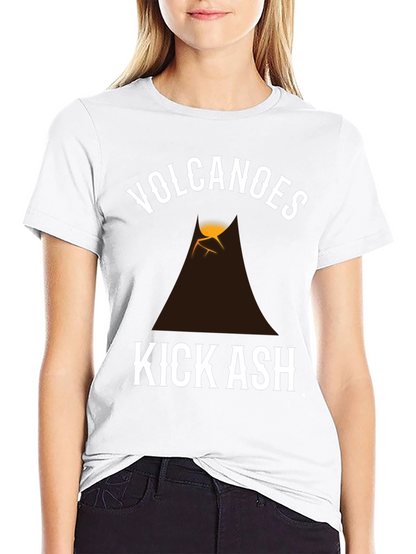 Volcanoes Kick Ash Graphic T-Shirt - Black