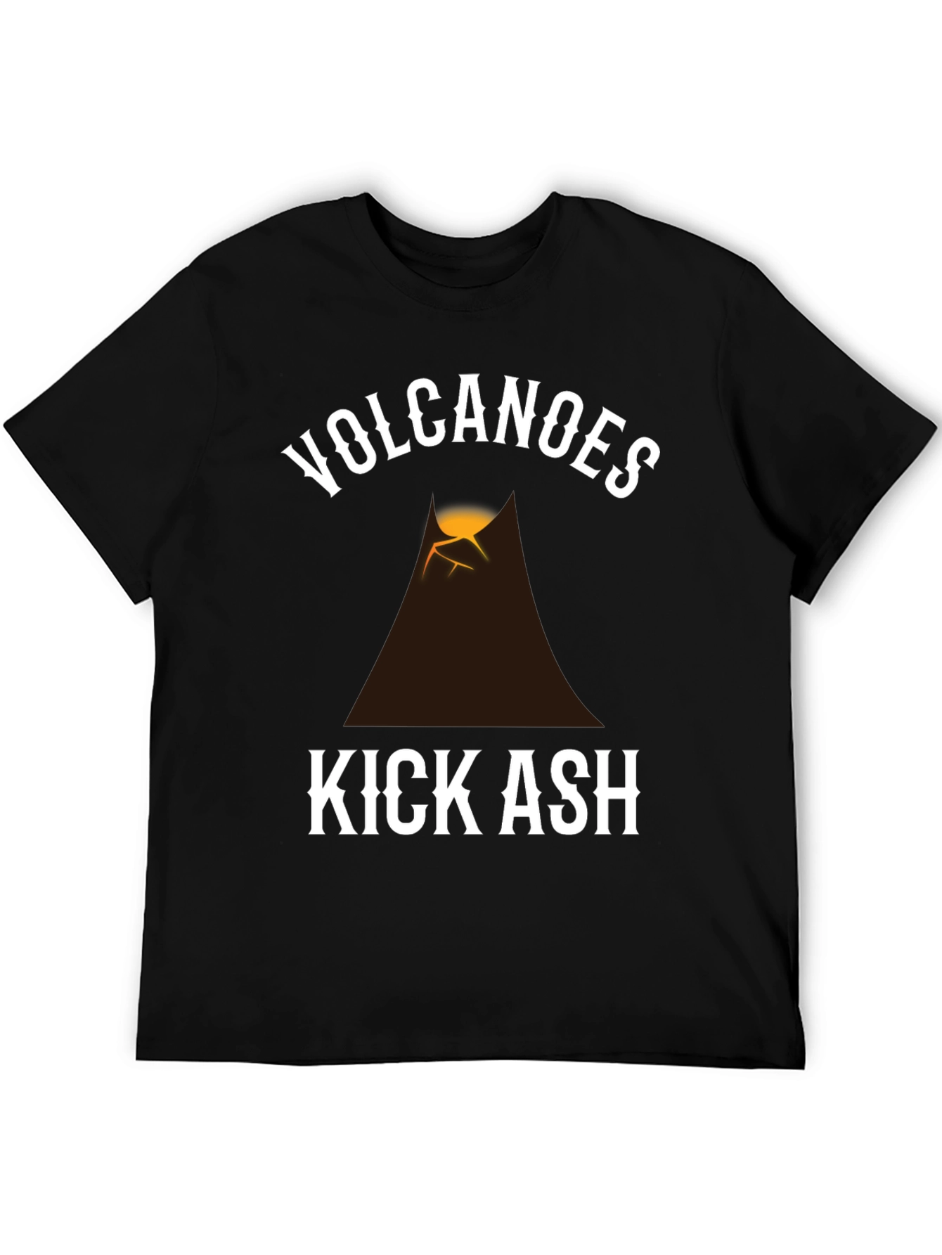 Volcanoes Kick Ash Graphic T-Shirt - Black
