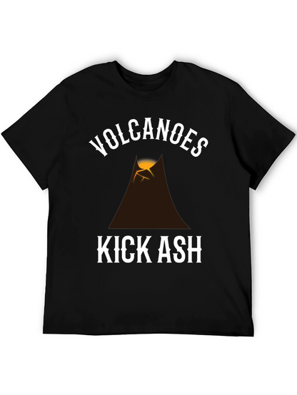 Volcanoes Kick Ash Graphic T-Shirt - Black