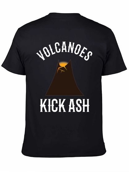 Volcanoes Kick Ash Graphic T-Shirt - Black