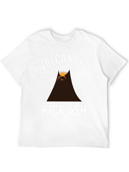 Volcanoes Kick Ash Graphic T-Shirt - Black