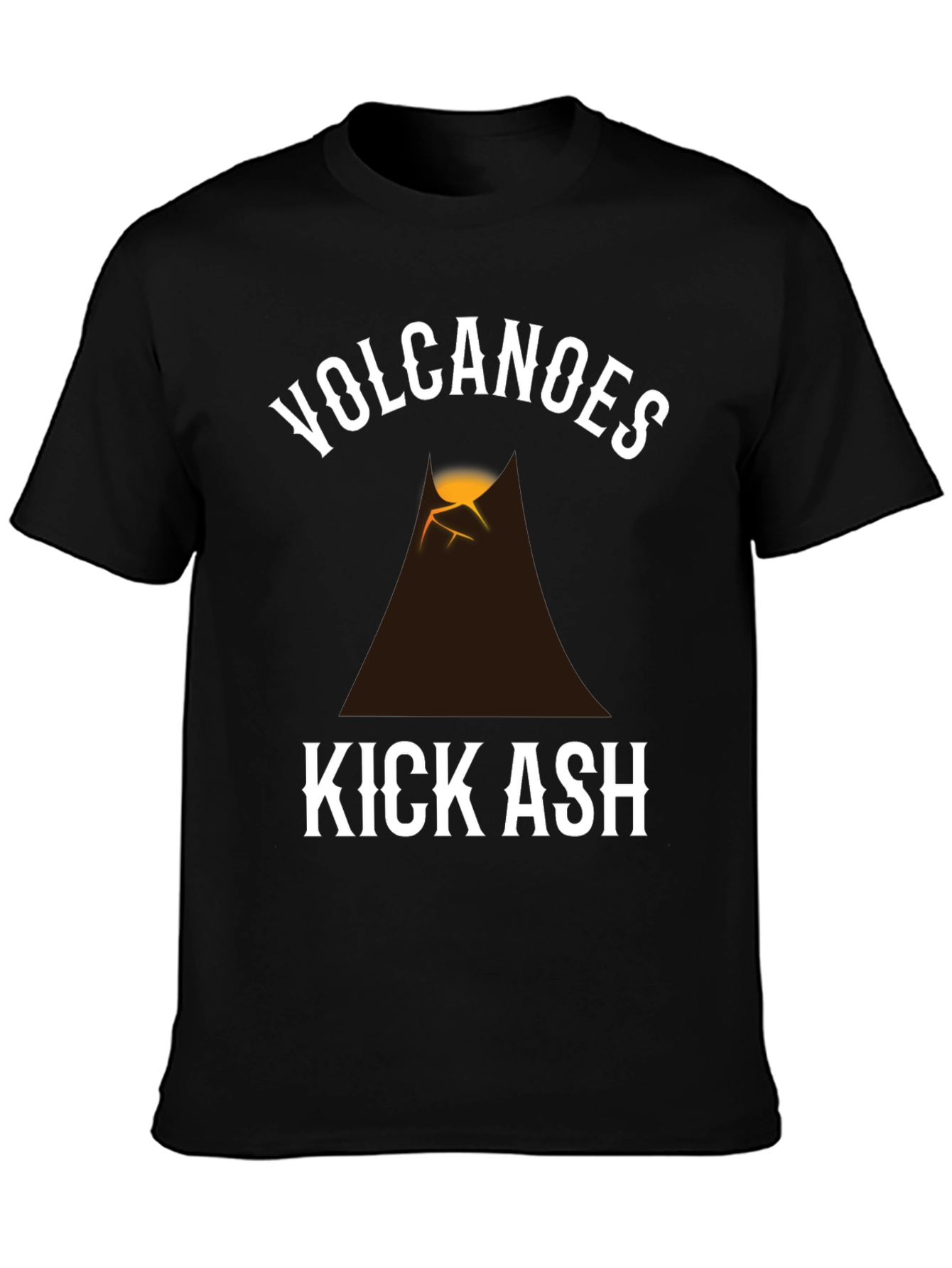 Volcanoes Kick Ash Graphic T-Shirt - Black