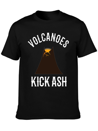 Volcanoes Kick Ash Graphic T-Shirt - Black