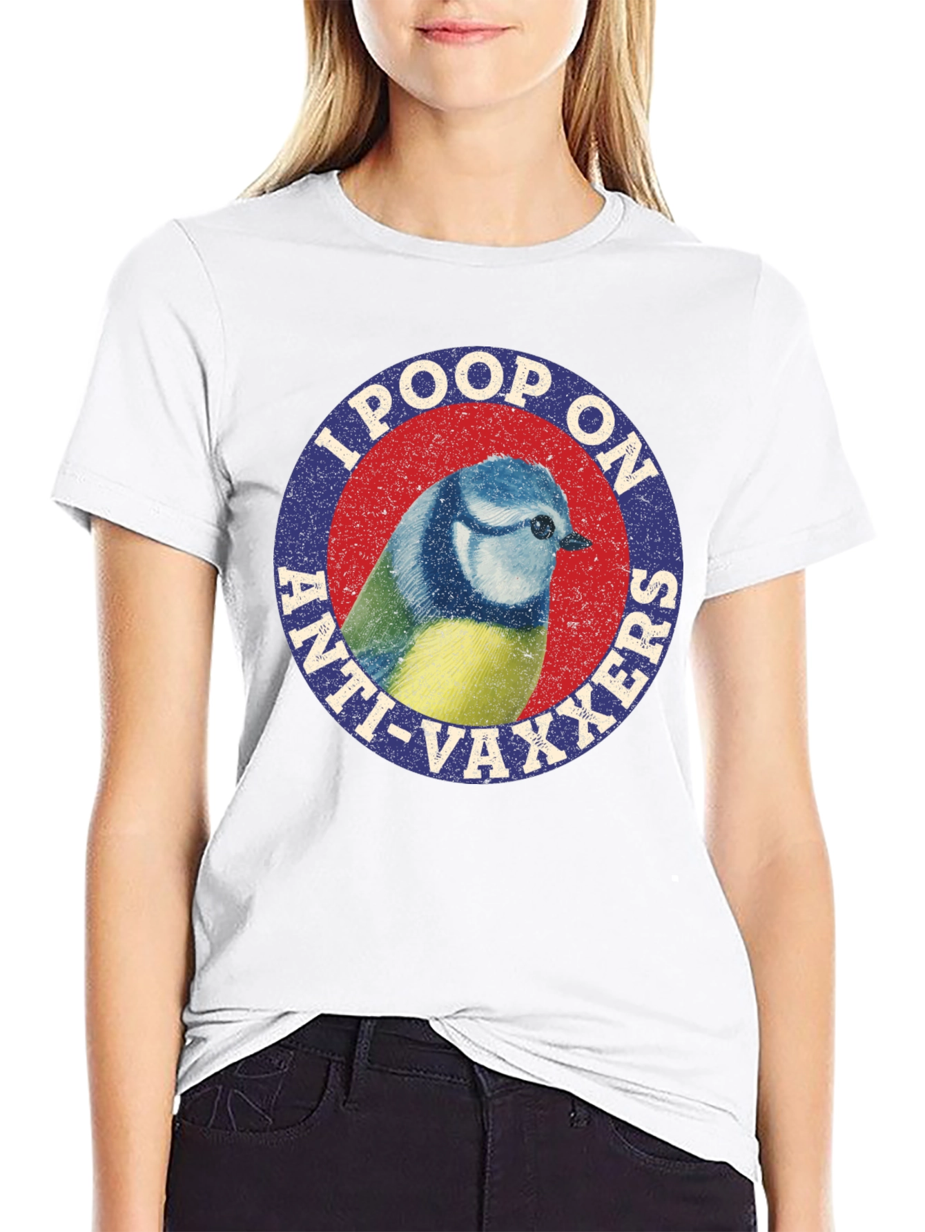 I Poop On Anti-Vaxxers Bird Graphic Tee