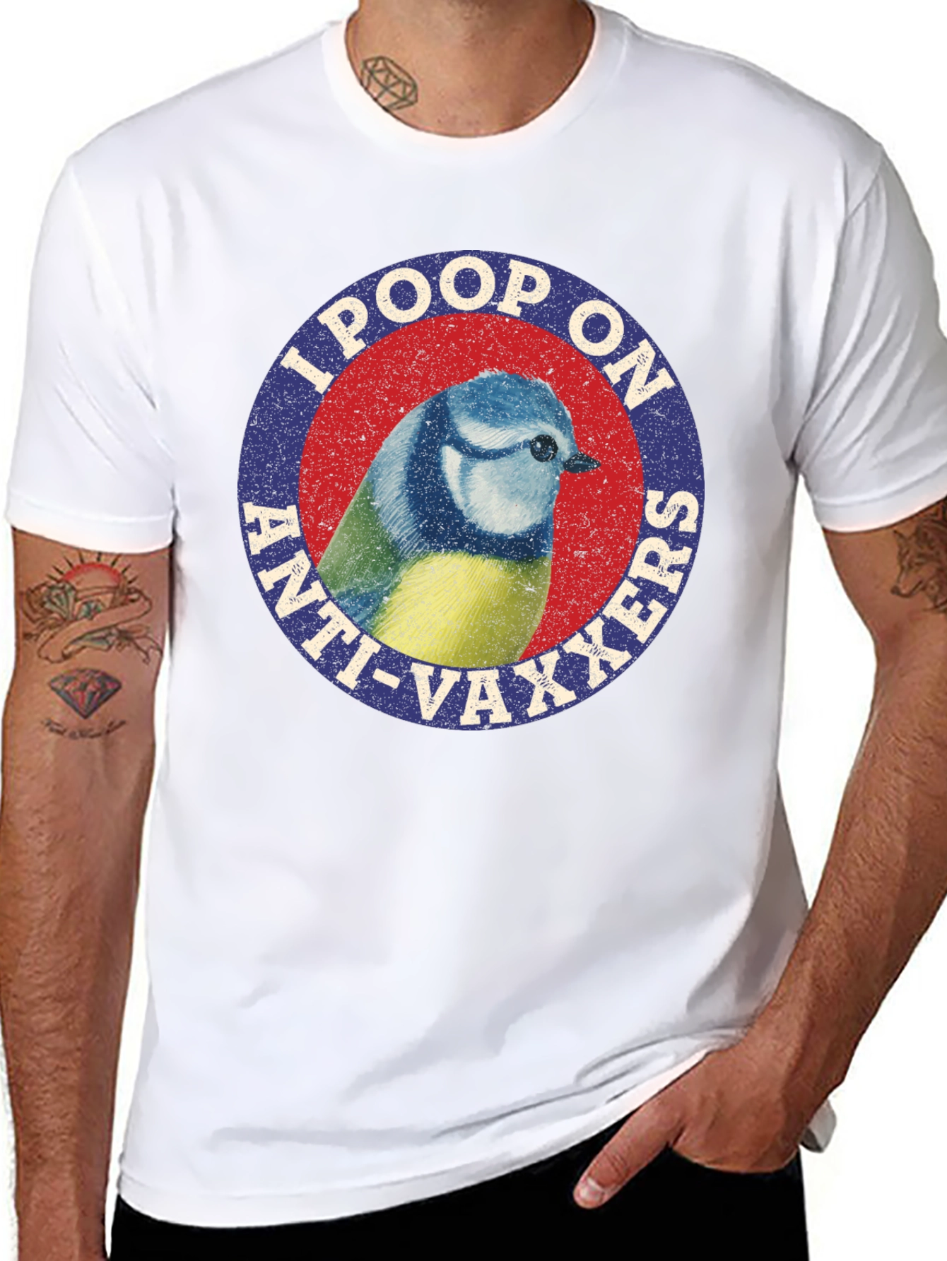 I Poop On Anti-Vaxxers Bird Graphic Tee