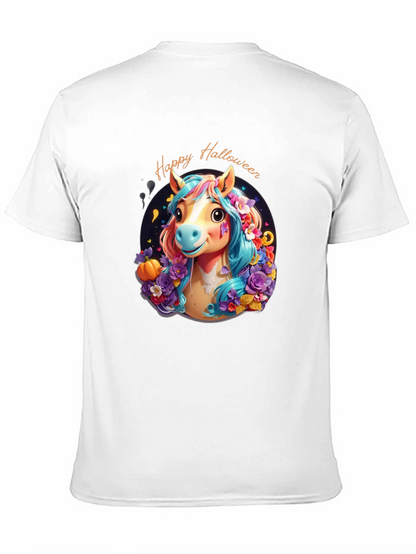 Halloween Horse Graphic Tee - Spooky Season Shirt