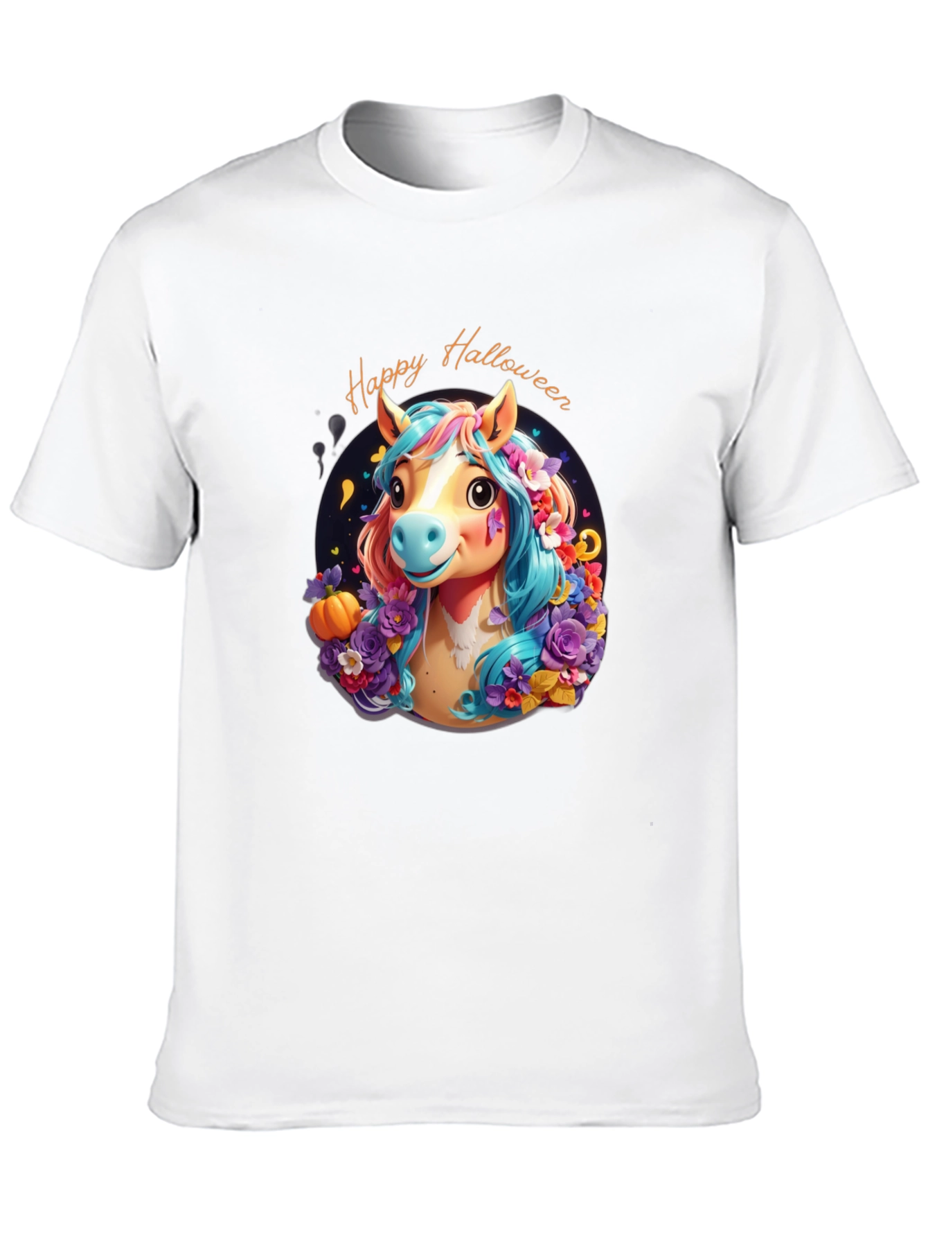 Halloween Horse Graphic Tee - Spooky Season Shirt