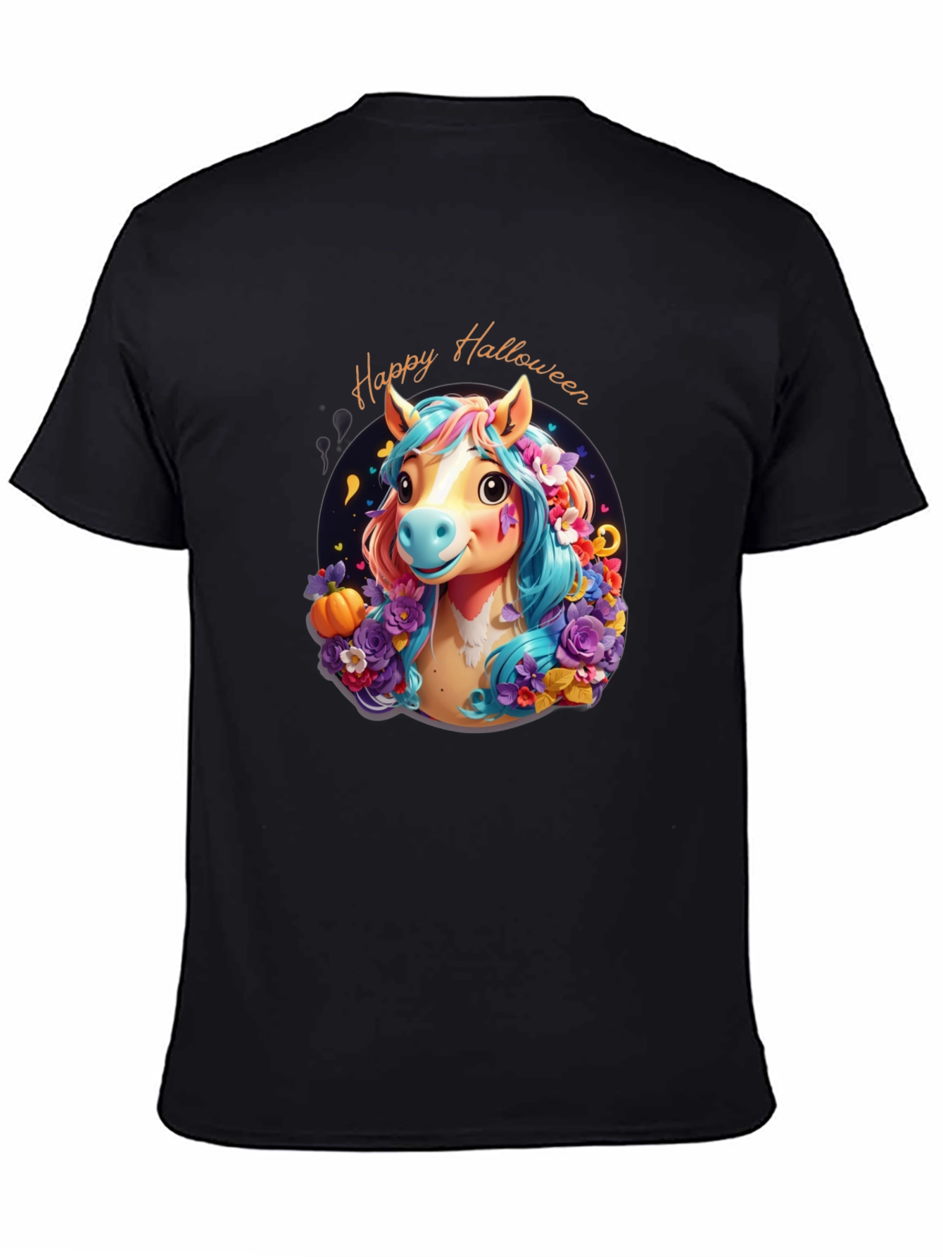 Halloween Horse Graphic Tee - Spooky Season Shirt