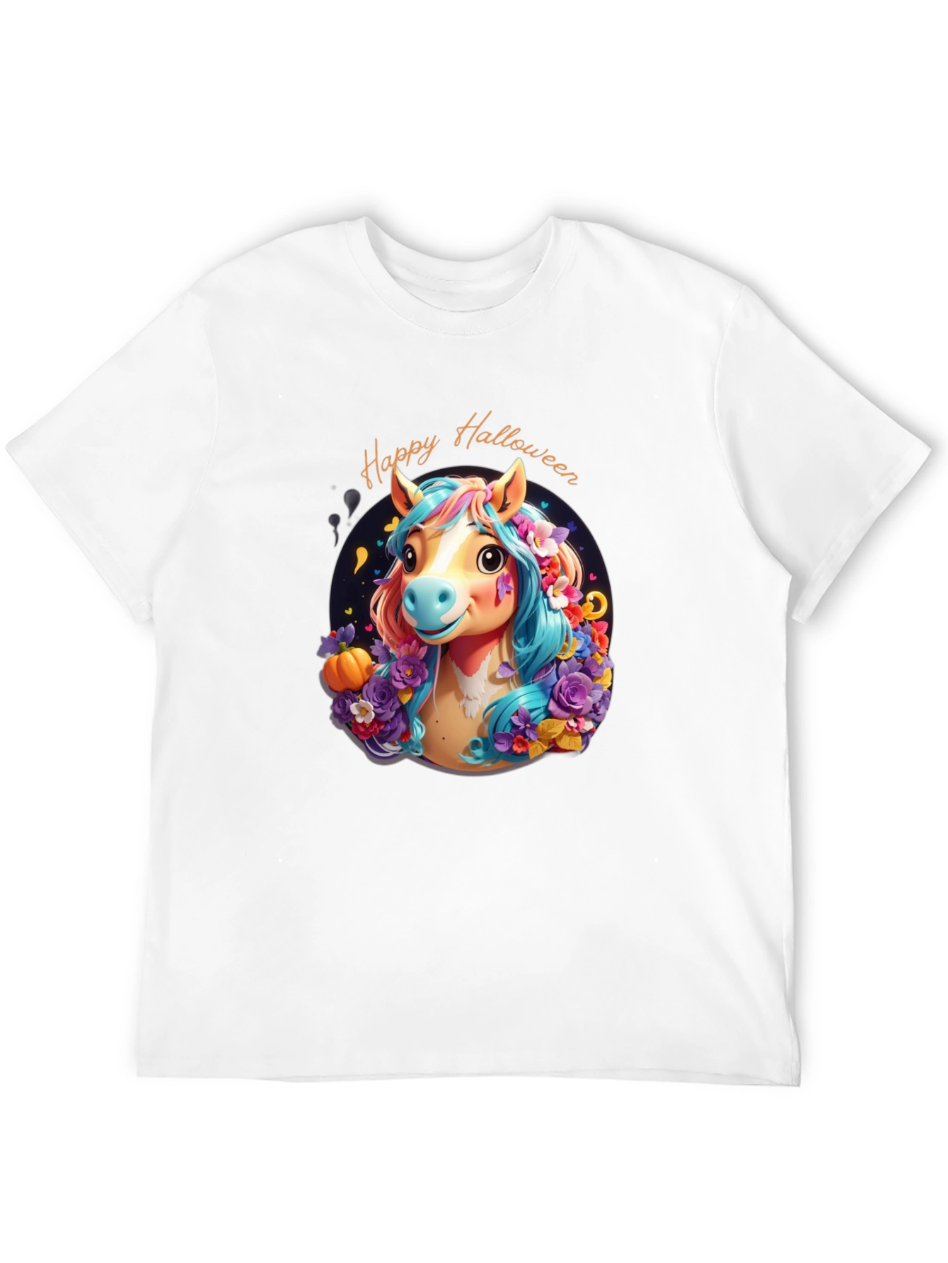 Halloween Horse Graphic Tee - Spooky Season Shirt