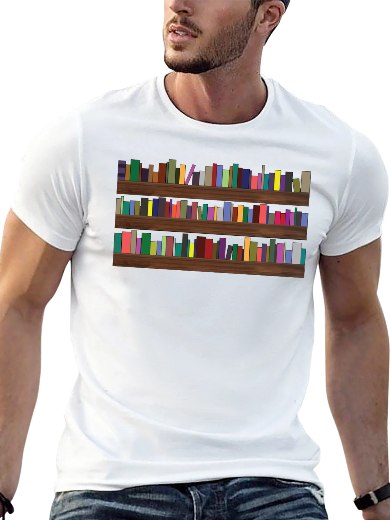 Bookcase Tee - Literary Graphic T-Shirt