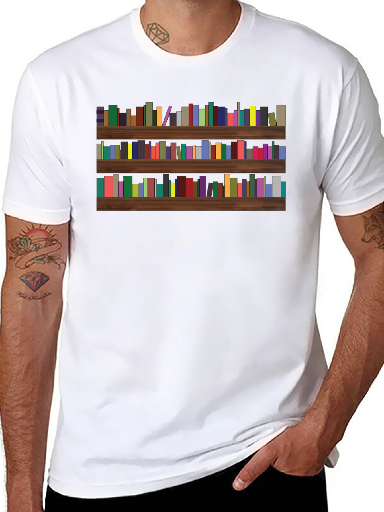 Bookcase Tee - Literary Graphic T-Shirt