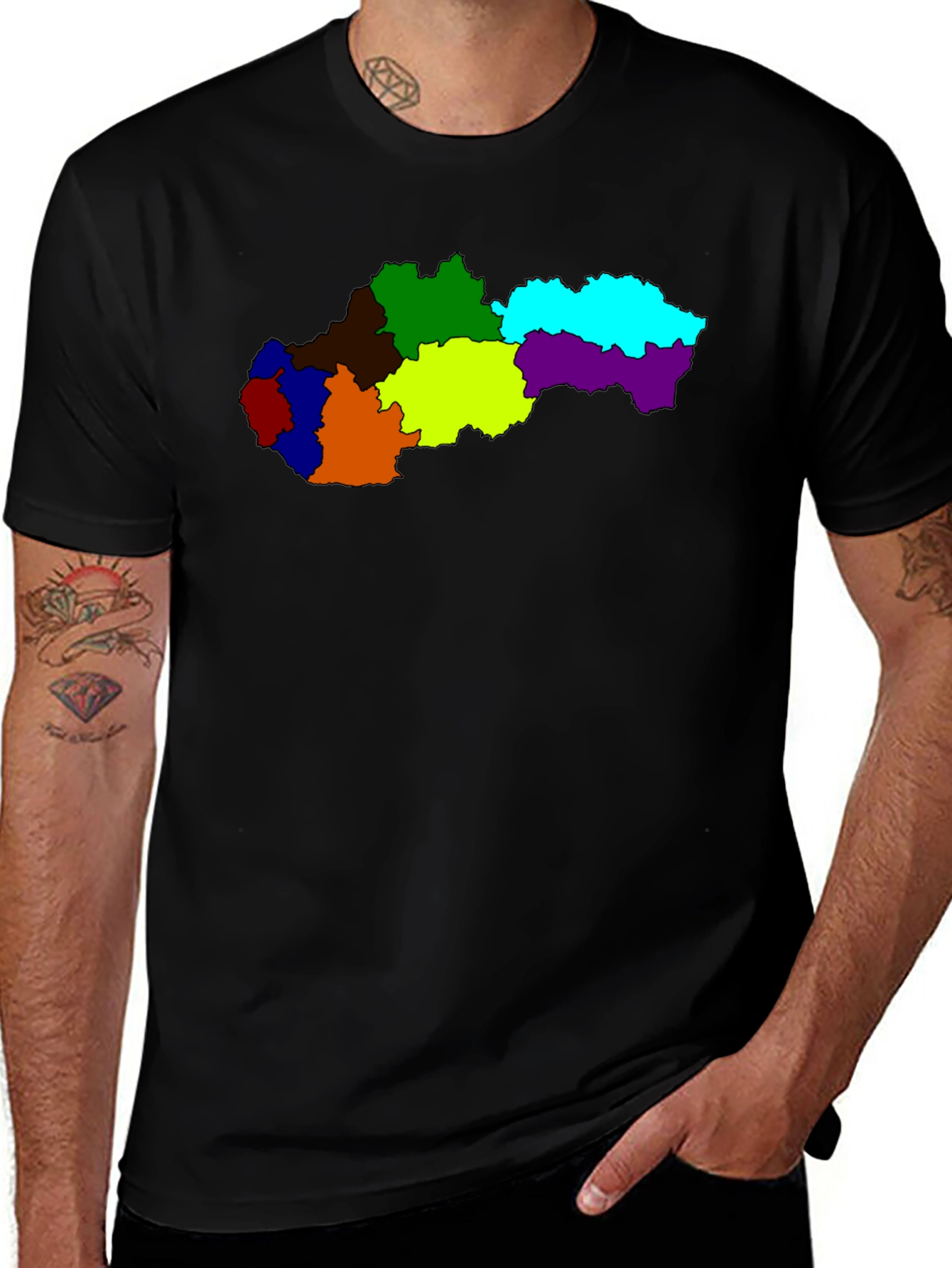 Slovakia Map Graphic Tee - Black Unisex T-Shirt