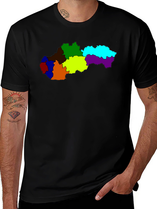 Slovakia Map Graphic Tee - Black Unisex T-Shirt