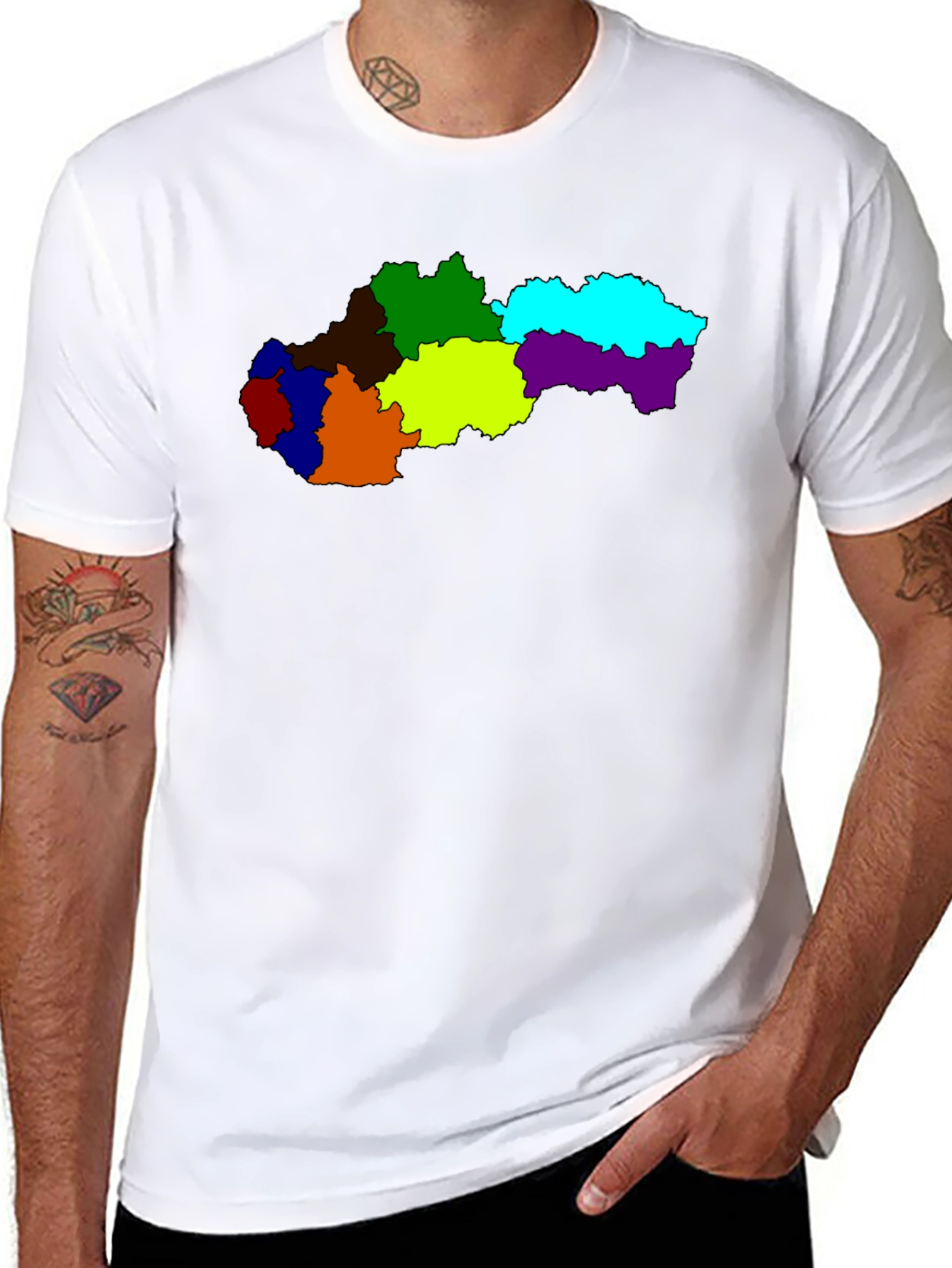 Slovakia Map Graphic Tee - Black Unisex T-Shirt