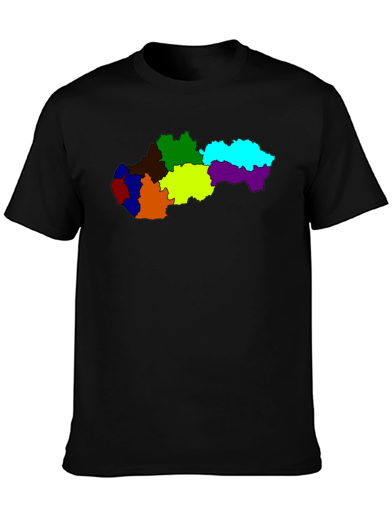 Slovakia Map Graphic Tee - Black Unisex T-Shirt