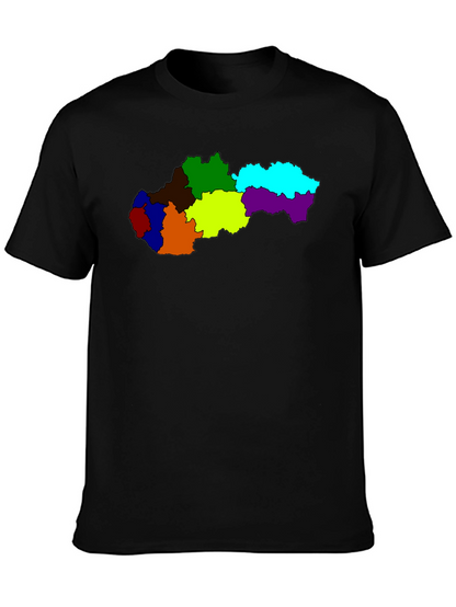 Slovakia Map Graphic Tee - Black Unisex T-Shirt