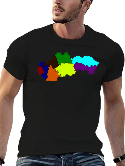 Slovakia Map Graphic Tee - Black Unisex T-Shirt