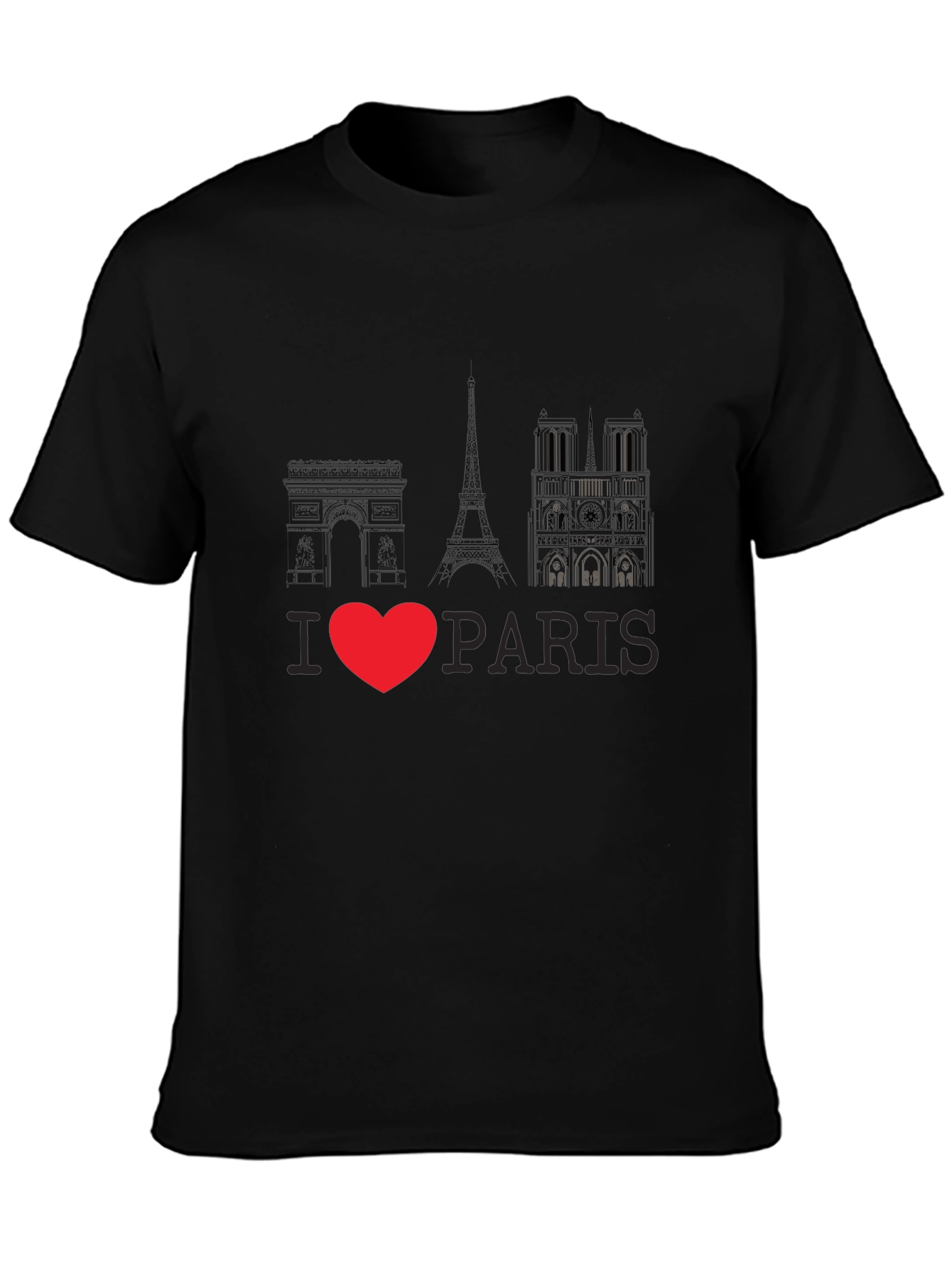 I Love Paris Black Graphic Tee