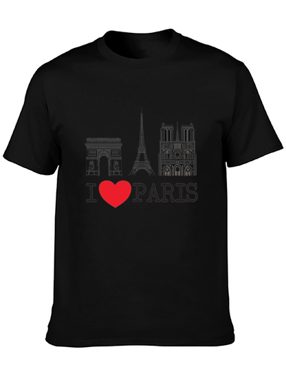 I Love Paris Black Graphic Tee