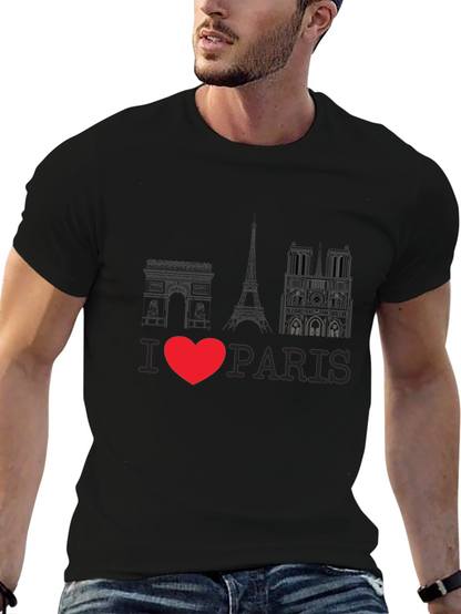 I Love Paris Black Graphic Tee
