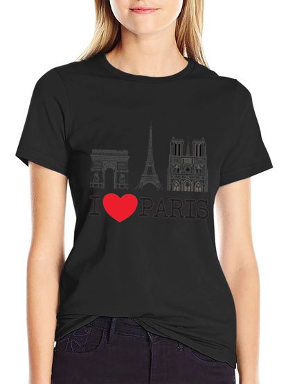 I Love Paris Black Graphic Tee