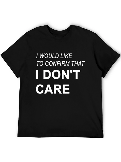 I Dont Care Graphic Tee - Black T-Shirt