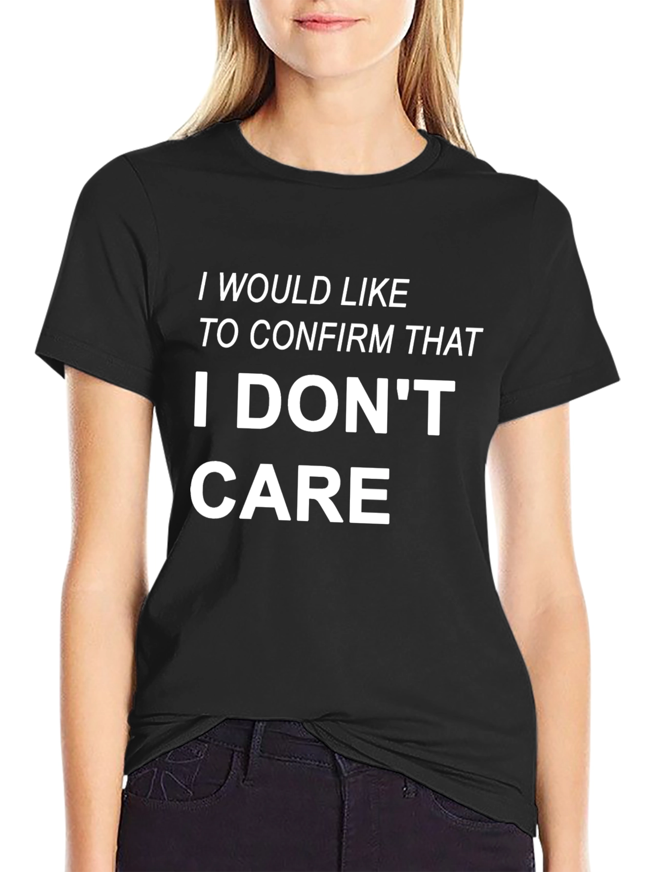 I Dont Care Graphic Tee - Black T-Shirt