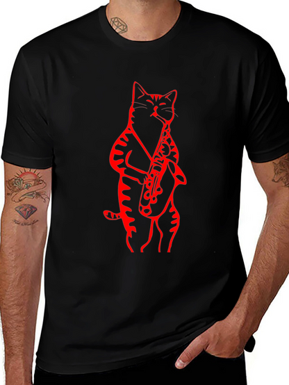 Cool Cat Saxophone Graphic Tee