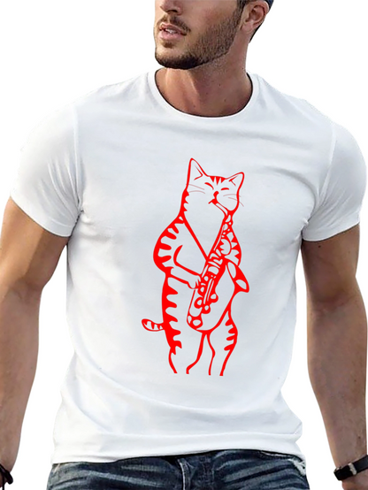 Cool Cat Saxophone Graphic Tee