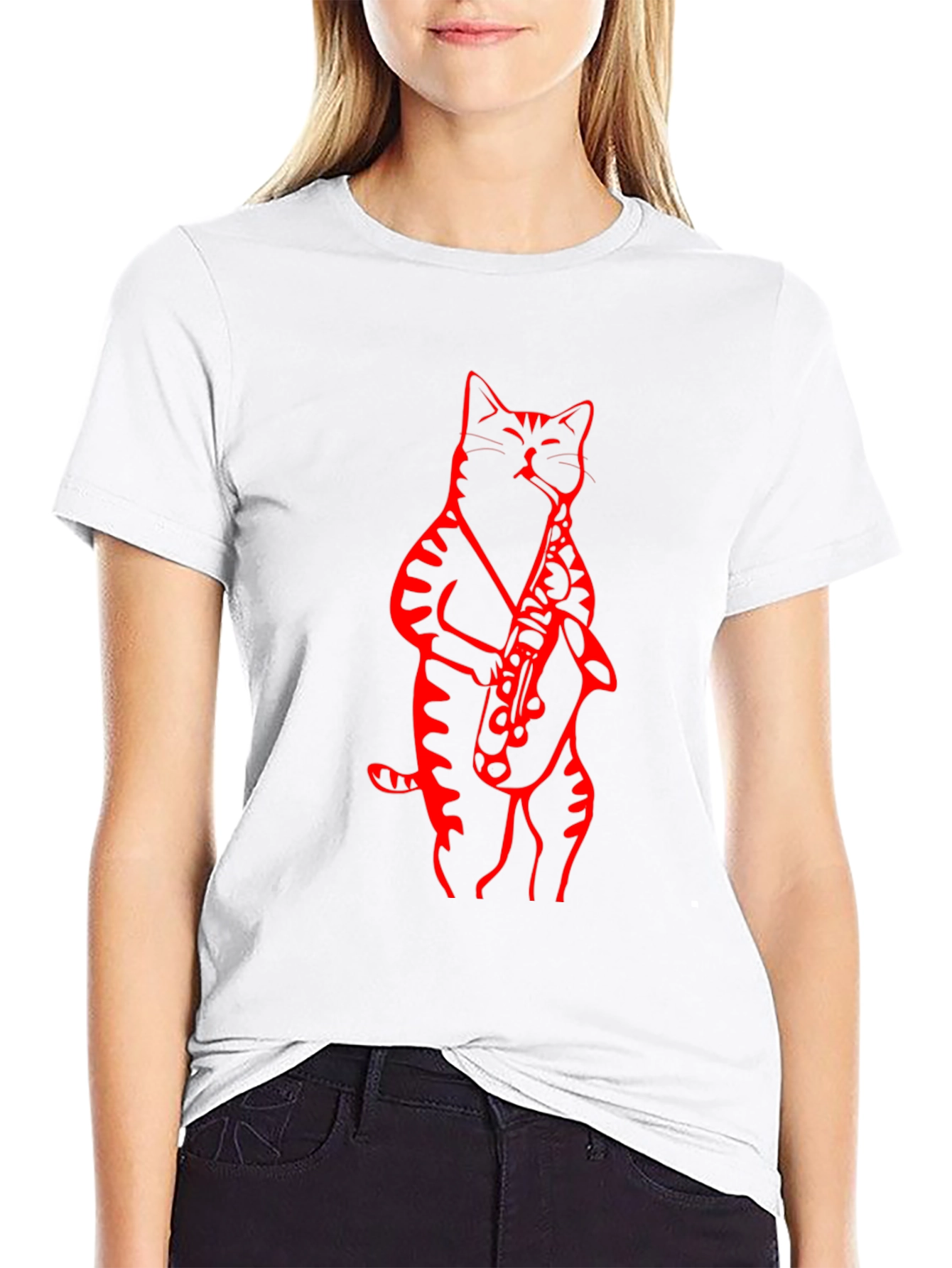Cool Cat Saxophone Graphic Tee