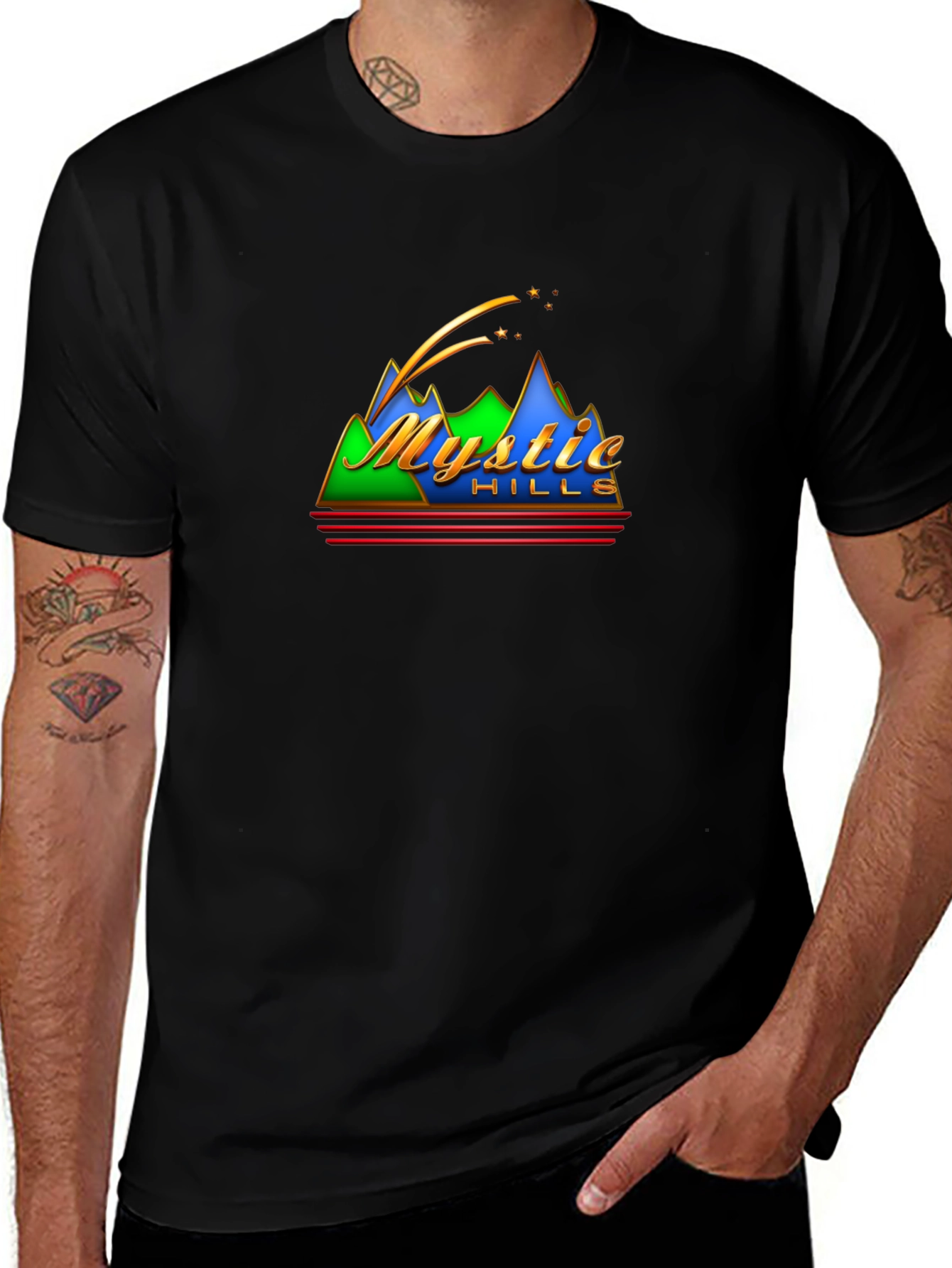 Mystic Hills Graphic Tee - Retro Mountain T-Shirt
