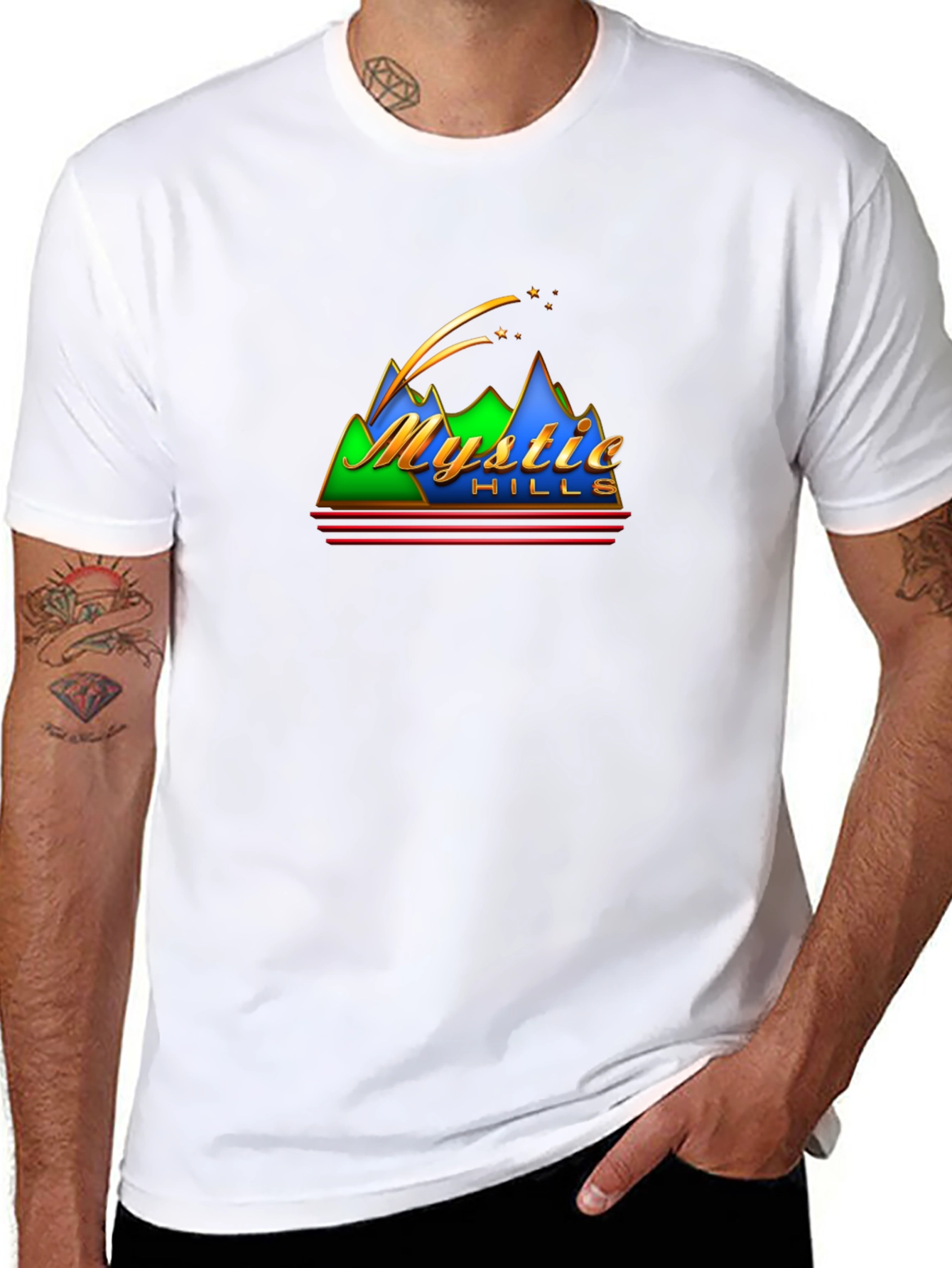 Mystic Hills Graphic Tee - Retro Mountain T-Shirt