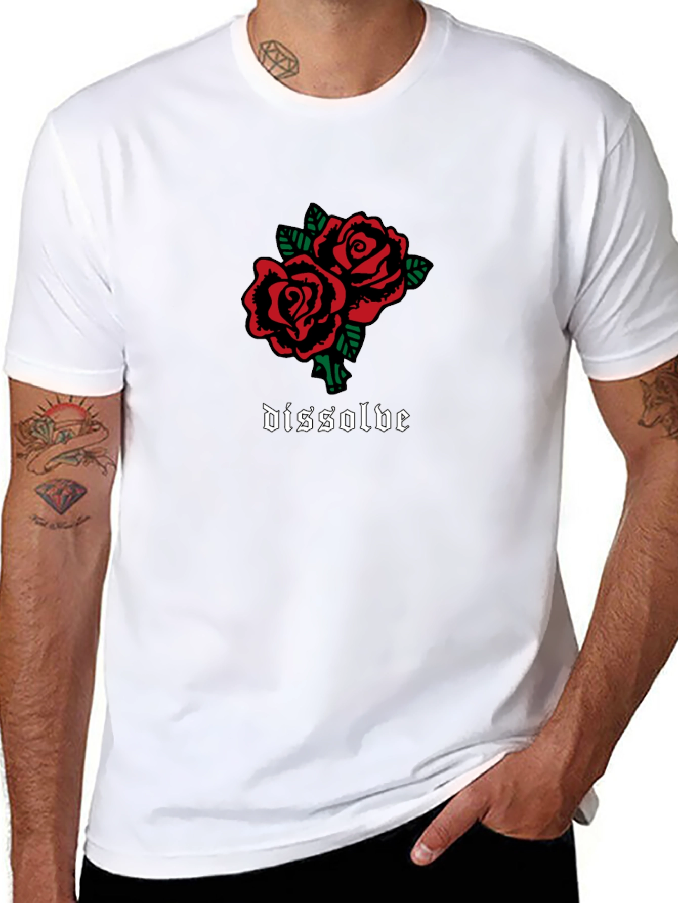 Dissolve Rose Graphic Black T-Shirt