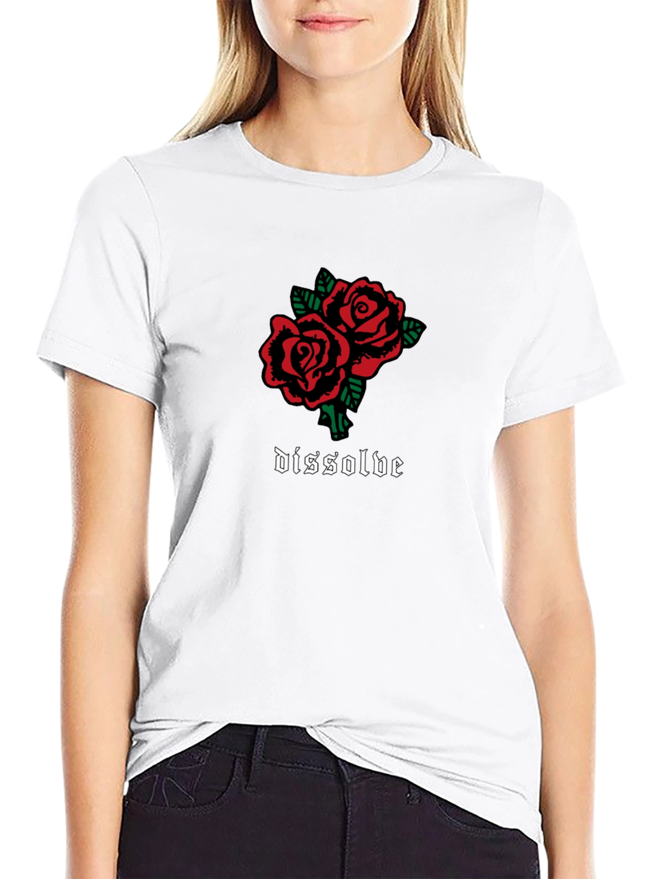 Dissolve Rose Graphic Black T-Shirt