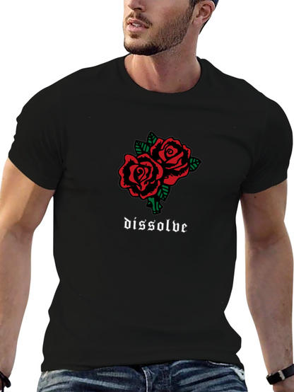 Dissolve Rose Graphic Black T-Shirt