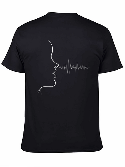 Minimalist Voice Wave T-Shirt - Black