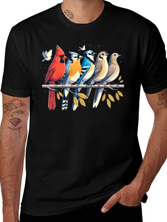 Birds on Branch Graphic Tee - Black