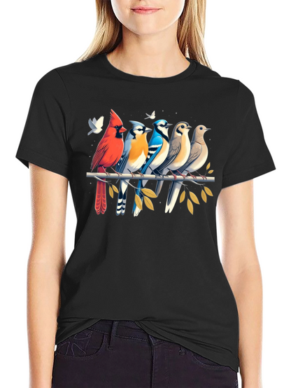 Birds on Branch Graphic Tee - Black