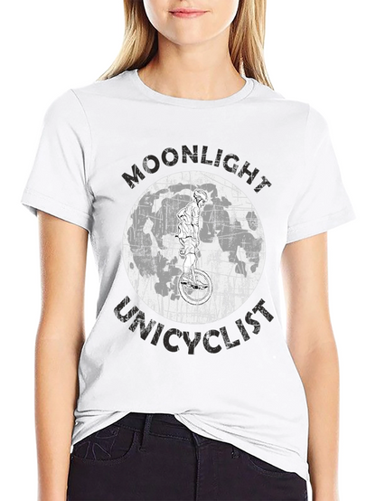 Moonlight Unicyclist Graphic Tee - Black