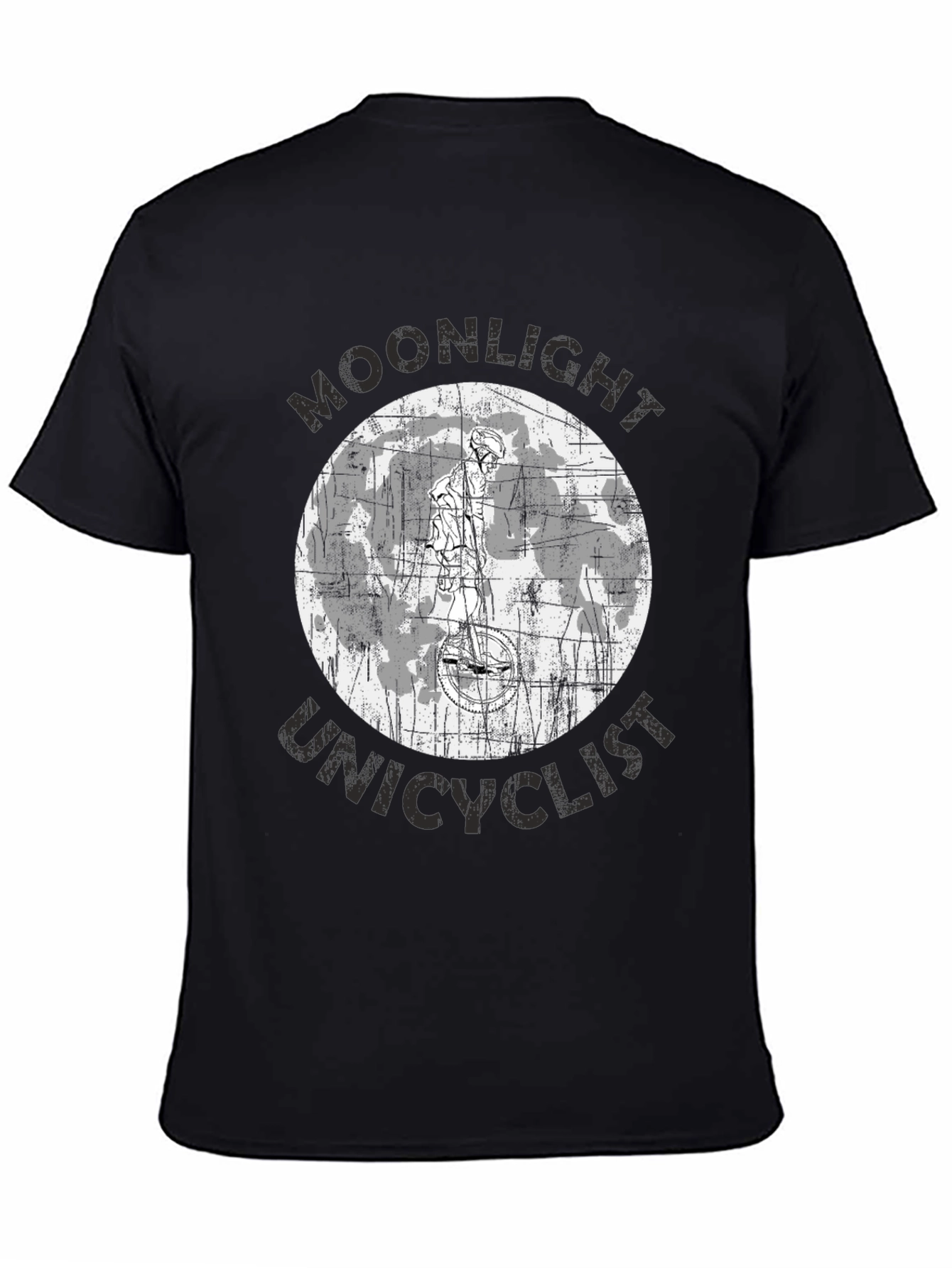 Moonlight Unicyclist Graphic Tee - Black