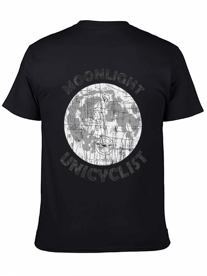 Moonlight Unicyclist Graphic Tee - Black